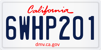 CA license plate 6WHP201
