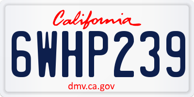 CA license plate 6WHP239