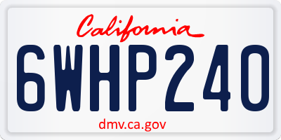 CA license plate 6WHP240