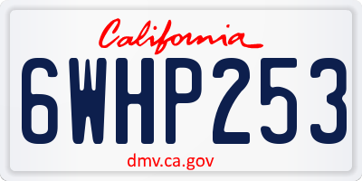 CA license plate 6WHP253