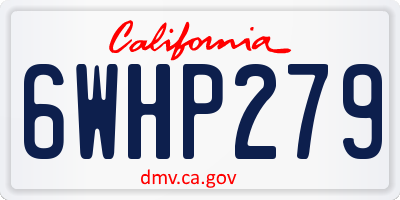 CA license plate 6WHP279
