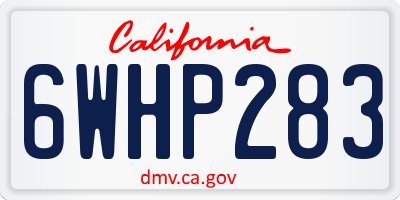 CA license plate 6WHP283