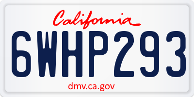 CA license plate 6WHP293