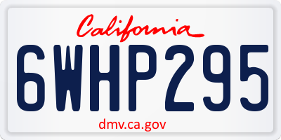 CA license plate 6WHP295