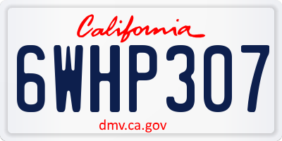 CA license plate 6WHP307