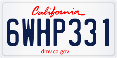 CA license plate 6WHP331