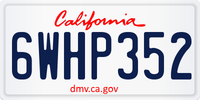 CA license plate 6WHP352