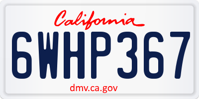 CA license plate 6WHP367