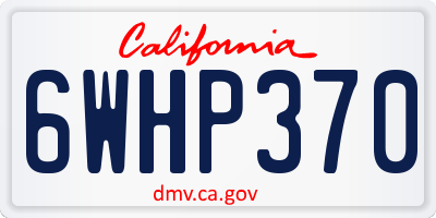 CA license plate 6WHP370