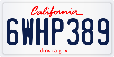 CA license plate 6WHP389
