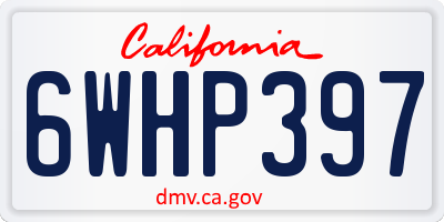 CA license plate 6WHP397