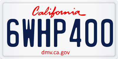 CA license plate 6WHP400