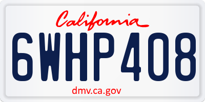 CA license plate 6WHP408