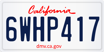 CA license plate 6WHP417