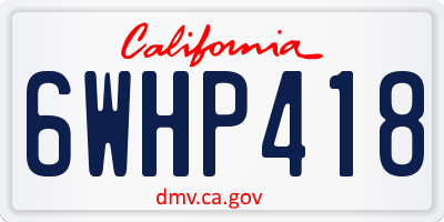 CA license plate 6WHP418