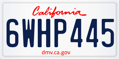 CA license plate 6WHP445