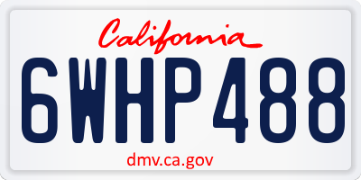 CA license plate 6WHP488