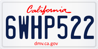 CA license plate 6WHP522