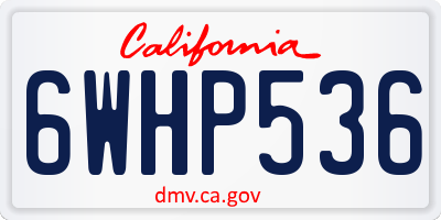 CA license plate 6WHP536