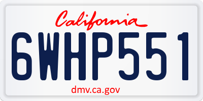 CA license plate 6WHP551