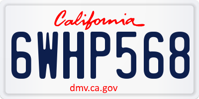 CA license plate 6WHP568