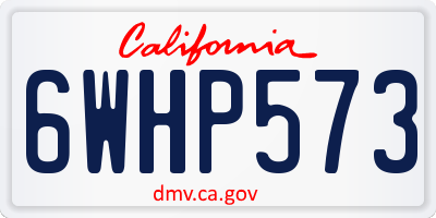 CA license plate 6WHP573