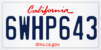 CA license plate 6WHP643