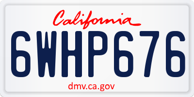 CA license plate 6WHP676
