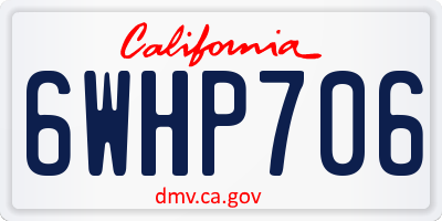 CA license plate 6WHP706