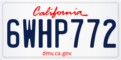 CA license plate 6WHP772