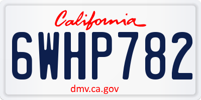 CA license plate 6WHP782