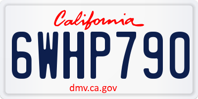 CA license plate 6WHP790