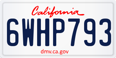 CA license plate 6WHP793