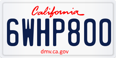CA license plate 6WHP800