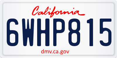 CA license plate 6WHP815