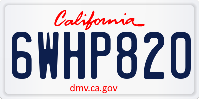 CA license plate 6WHP820