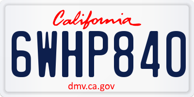 CA license plate 6WHP840
