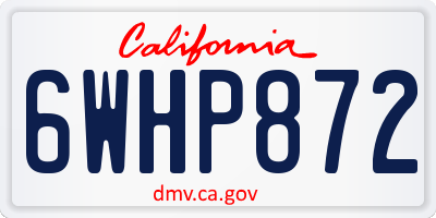 CA license plate 6WHP872