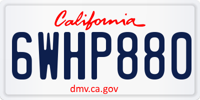 CA license plate 6WHP880