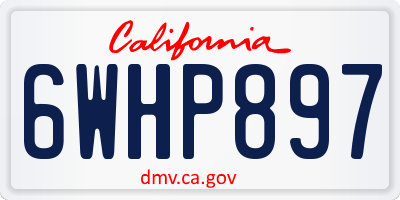CA license plate 6WHP897