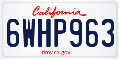 CA license plate 6WHP963