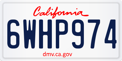 CA license plate 6WHP974