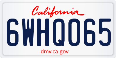 CA license plate 6WHQ065