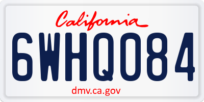 CA license plate 6WHQ084