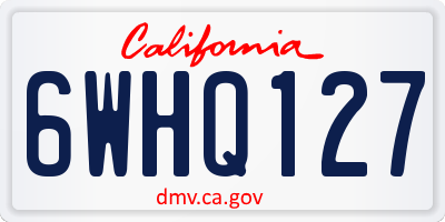 CA license plate 6WHQ127