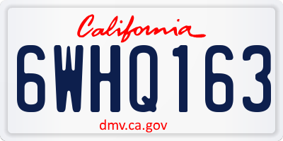 CA license plate 6WHQ163