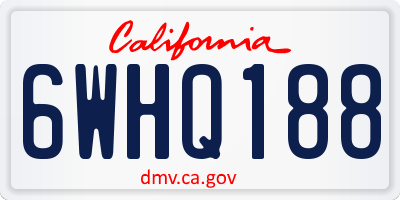CA license plate 6WHQ188