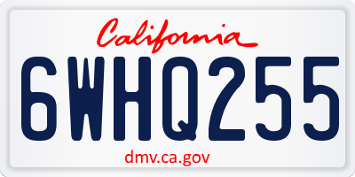 CA license plate 6WHQ255