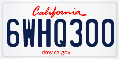 CA license plate 6WHQ300