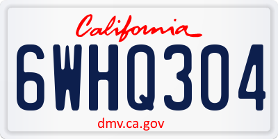 CA license plate 6WHQ304